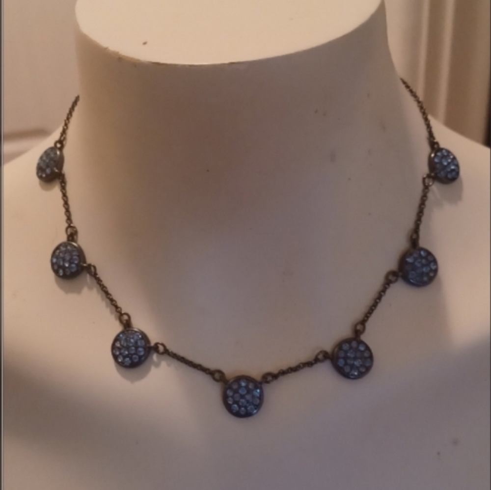 Aqua Blue sparkling Necklace Vintage Y2k Feminine Sparkle Party Festival Glam